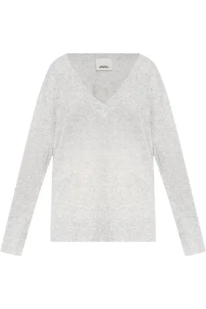 Isabel Marant Stickade tröjor & koftor, Dam, S, V-ringad tröja, chic stil