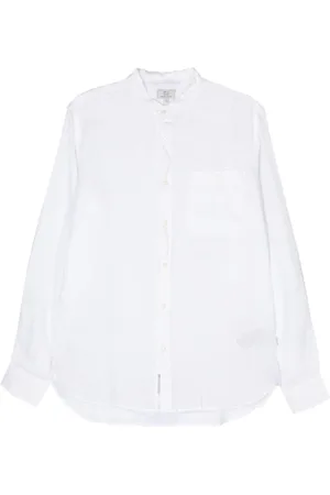 Woolrich Skjorta, Herr, M, Linne, Vit linneskjorta med bandkrage