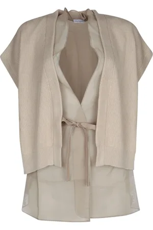 Brunello Cucinelli Stickade tröjor & koftor, Dam, S, Stiligt Stickad Kofta