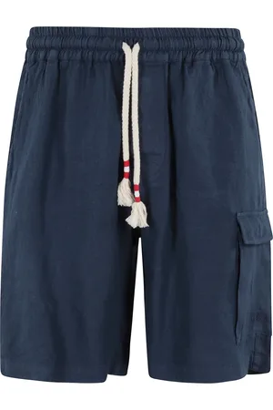 MC2 SAINT BARTH Shorts, Herr, S, Linne, Blå Linne Cargo Bermuda Shorts
