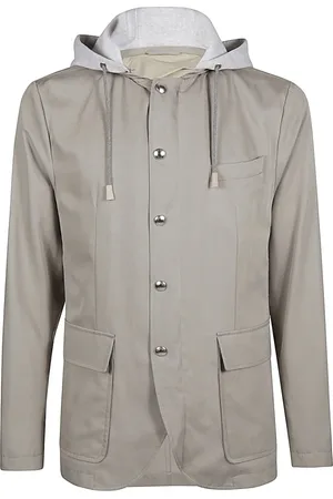 ELEVENTY Jacka, Herr, 4Xl, Bomull, Silkjacka med huva