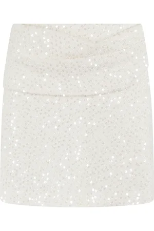 IRO Kjol, Dam, S, Paljetter, Ivory Paljetter Bouclè Draperad Klänning
