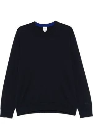 Paul Smith Stickade tröjor & koftor, Herr, S, Blå Tröja med Broderad Logotyp