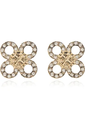 Tory Burch Accessoarer, Dam, ONE Size, Small Kira Clover Pavé Stud