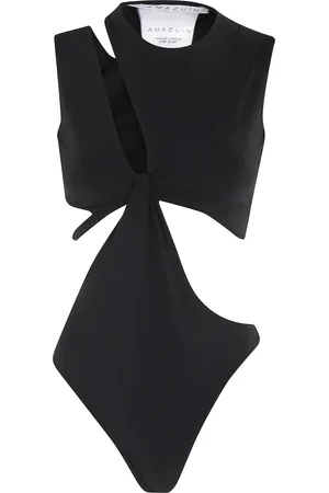 Amazuìn Topp, Dam, ONE Size, Svart Asymmetrisk Cut-Out Body