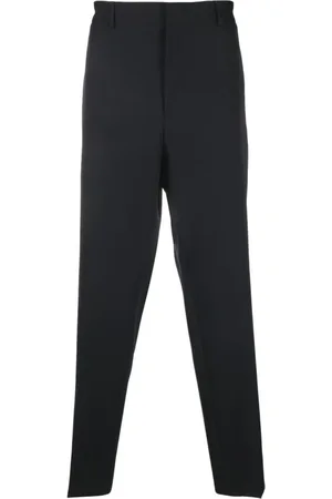 Jil Sander Byxor, Herr, M, Polyester, Blå byxor med dold knäppning