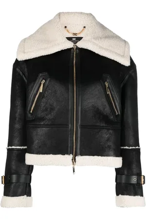 Elisabetta Franchi Jacka, Dam, L, Aviator Style Faux Fur Jackor