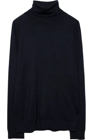 Zadig & Voltaire Stickade tröjor & koftor, Herr, L, Pikétröja med slitna detaljer