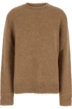 Jil Sander Stickade tröjor & koftor, Dam, S, Ull Crewneck Tröja