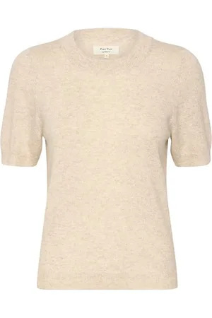 Part Two Stickade tröjor & koftor, Dam, M, Cashmere Stickad Tröja Natural Melange