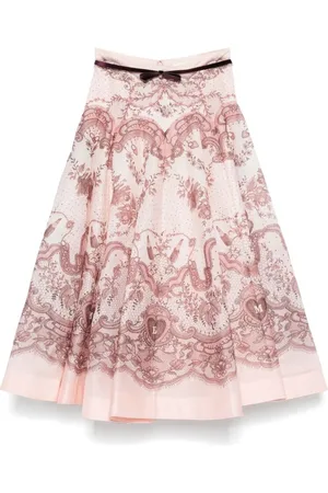 ZIMMERMANN Kjol, Dam, S, Polyester, Crush Flared Midi Skirt