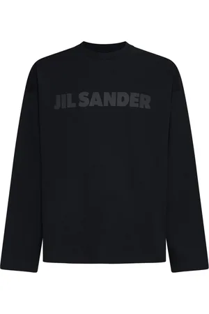 Jil Sander Sweatshirts & Hoodies, Herr, XL, Bomull, Svart långärmad T-shirt i bomull