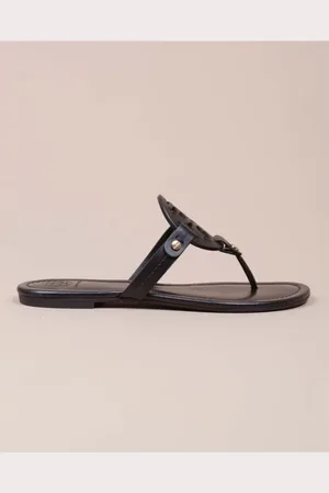 Tory Burch Skor, Dam, 36 EU, Läder, Lädersandaler med utskuren logotyp
