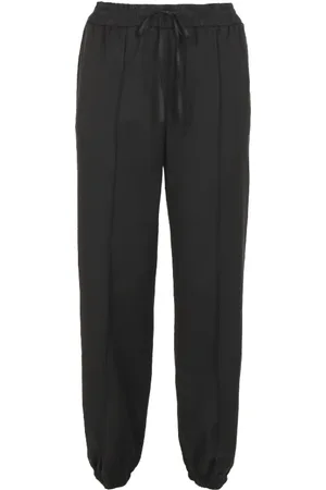 Jil Sander Byxor, Dam, S, Svarta gabardinebyxor med elastisk midja