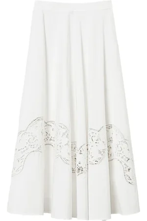 Twin-Set Kjol, Dam, S, Bomull, Bianco Bomulls Kjol Stiligt Bekväm Passform