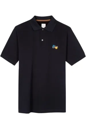 Paul Smith Topp, Herr, S, Bomull, Blå Polo Shirt med Färgstänk
