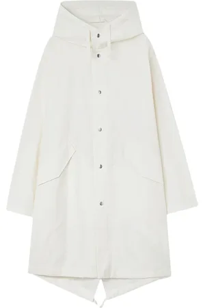 Jil Sander Kappa, Herr, L, Bomull, Vit Cotton Fishtail Parka med huva