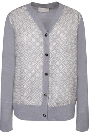 Tory Burch Stickade tröjor & koftor, Dam, L, Silk Front Cardigan