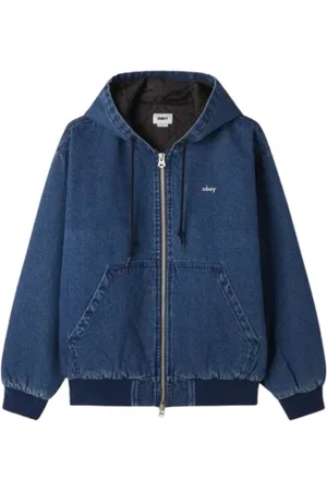 Obey Sweatshirts & Hoodies, Herr, S, Zip Up Hood i Stone Wash