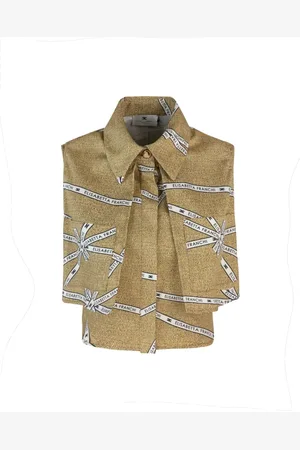 Elisabetta Franchi Jacka, Dam, S, Bomull, Gyllene Metallknapp Skjorta