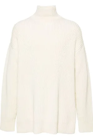 Jil Sander Stickade tröjor & koftor, Herr, M, Äggskalsvit Chunky Stickad Tröja