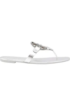 Tory Burch Skor, Dam, 36 EU, Läder, Silver Flip Flops