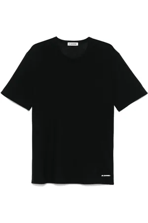Jil Sander Topp, Herr, L, Bomull, Svart bomulls T-shirt och Pikétröja