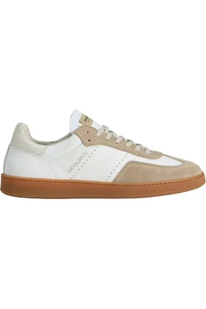 Woolrich Skor, Herr, 42 EU, Läder, Läder Sneakers med Beige Detaljer