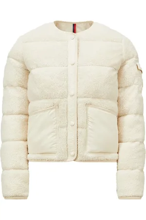 Moncler Jacka, Dam, S, Nylon, Kort Teddy Dunjacka med Nylon Detaljer