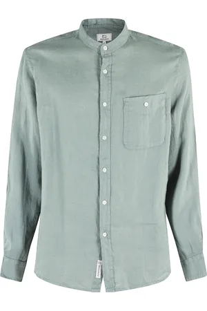 Woolrich Skjorta, Herr, XL, Linne, Grön Linne Bandkrage Skjorta