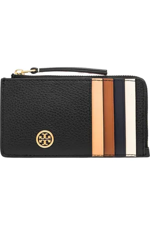 Tory Burch Accessoarer, Dam, ONE Size, Läder, Robinson Pebbled Top Zip Card Case