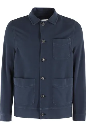 Circolo Jacka, Herr, L, Bomull, Blå Bomullsfleece Overshirt Jacka