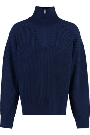 Isabel Marant Stickade tröjor & koftor, Herr, XL, Ribbstickad polokrage