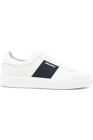 Woolrich Skor, Herr, 42 1/2 EU, Läder, Vita Sneakers Snörning Gummisula