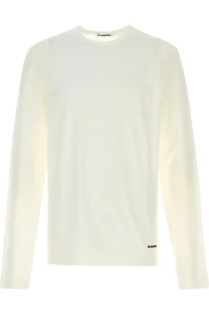 Jil Sander Topp, Herr, S, Bomull, Långärmad T-shirt med Rund Hals