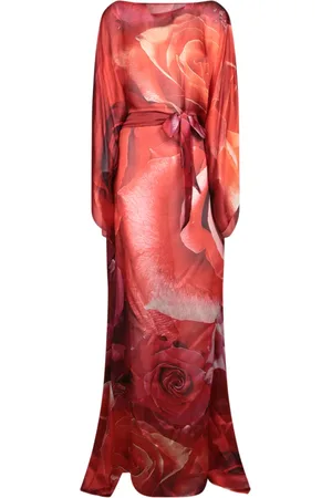 Roberto Cavalli Klänning, Dam, S, Röd Sidensklänning Elegant Stil