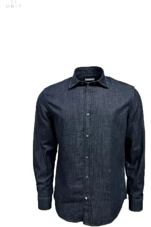 Jacob Cohen Skjorta, Herr, M, Denim, Mörk Tvättad Denimskjorta