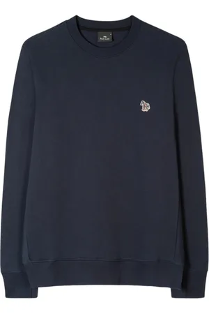 Paul Smith Sweatshirts & Hoodies, Herr, 3Xl, Bomull, Navy Zebra Logo Sweatshirt O-Neck