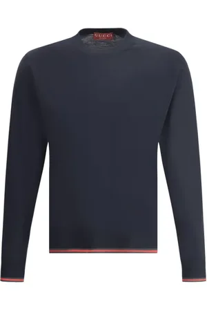 Gucci Topp, Herr, S, Räfflad Crew Neck Sweater