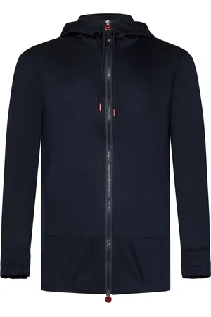 Kiton Sweatshirts & Hoodies, Herr, S, Bomull, Marinblå bomullsjacka med huva