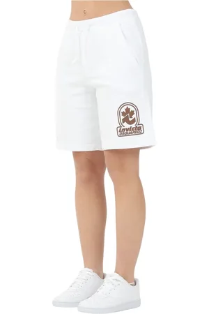 Dsquared2 Shorts, Dam, M, Bomull, Vita sportiga logotyptryckta shorts