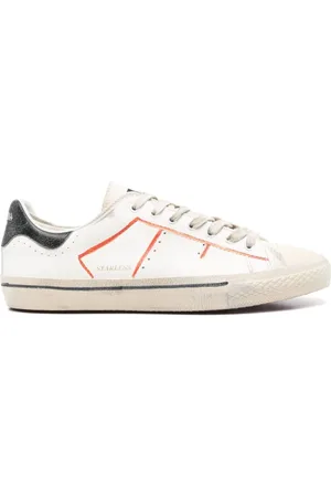 Hidnander Skor, Herr, 43 EU, Läder, Vita Läder Sneakers Platta Gummisula