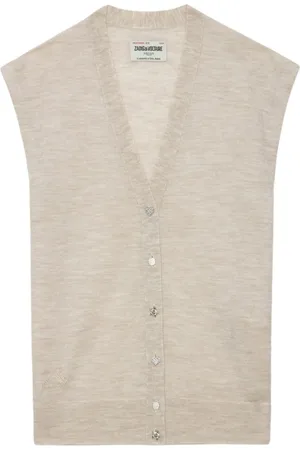 Zadig & Voltaire Stickade tröjor & koftor, Dam, S, Ärmlös Kofta i Merinoull