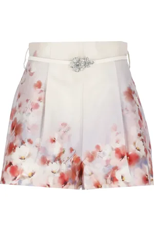 ZIMMERMANN Shorts, Dam, S, Bomull, Floral Silk and Cotton Shorts