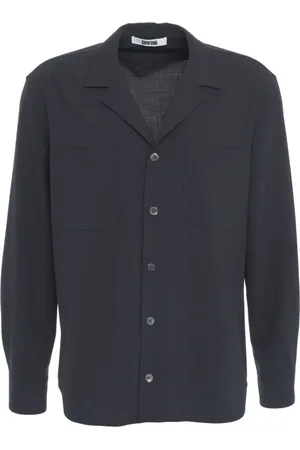 Mauro Grifoni Skjorta, Herr, M, Blå Ullblandad Overshirt Jacka