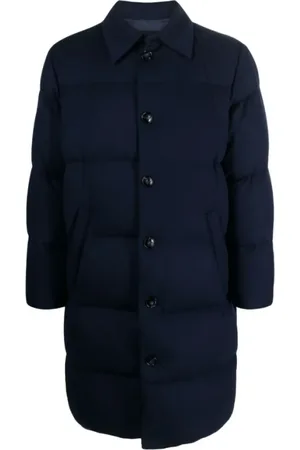 Kiton Jacka, Herr, XL, Kashmir, Indigo Blå Vadderad Kashmirkappa