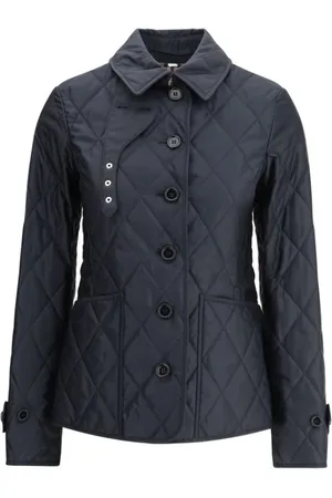 Burberry Jacka, Dam, M, Quiltad Fernleigh Jacka med Klassisk Krage