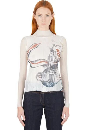 J.W.Anderson Blusar & Skjortor , Dam, M, Sheer Pleated Print Underpinning Top