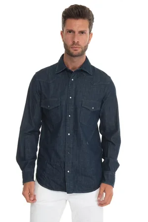 Jacob Cohen Skjorta, Herr, M, Bomull, Stone Washed Jeansskjorta med Bröstfickor