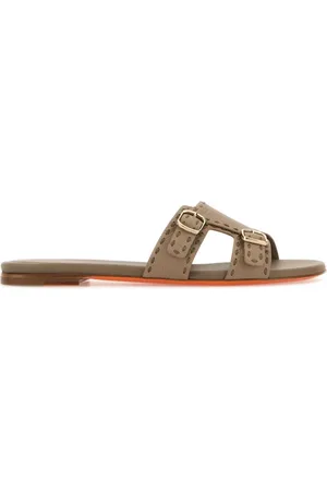 santoni Skor, Dam, 38 EU, Läder, Cappuccino Läder Didi Tofflor